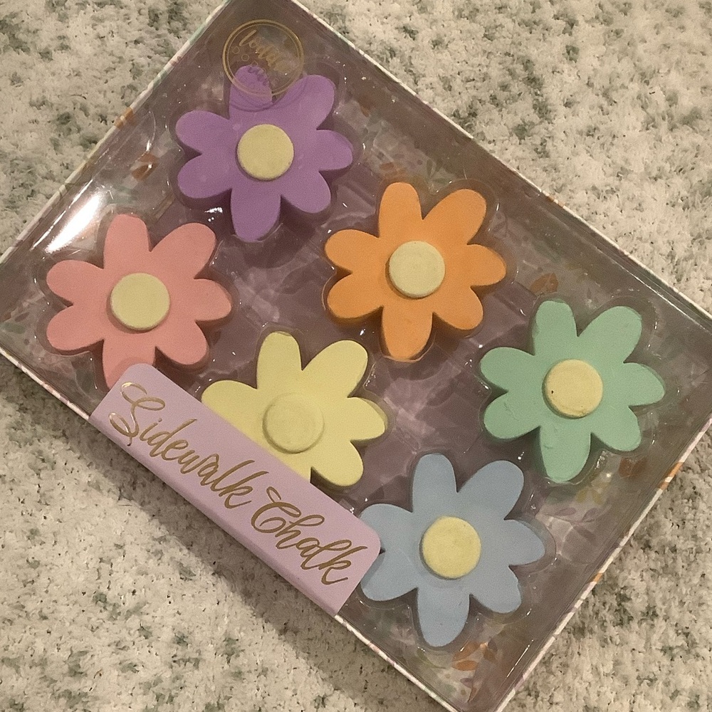 Loddie Doddie Colorful Big Flower Sidewalk Chalk Set NWT 6 pieces